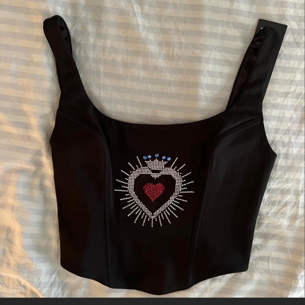 Black Heart Corset Top